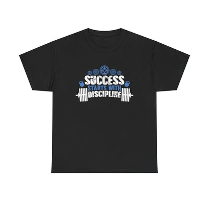 Motivational Fitness Tee - 'Success Starts with Discipline' Unisex Heavy Cotton T-Shirt