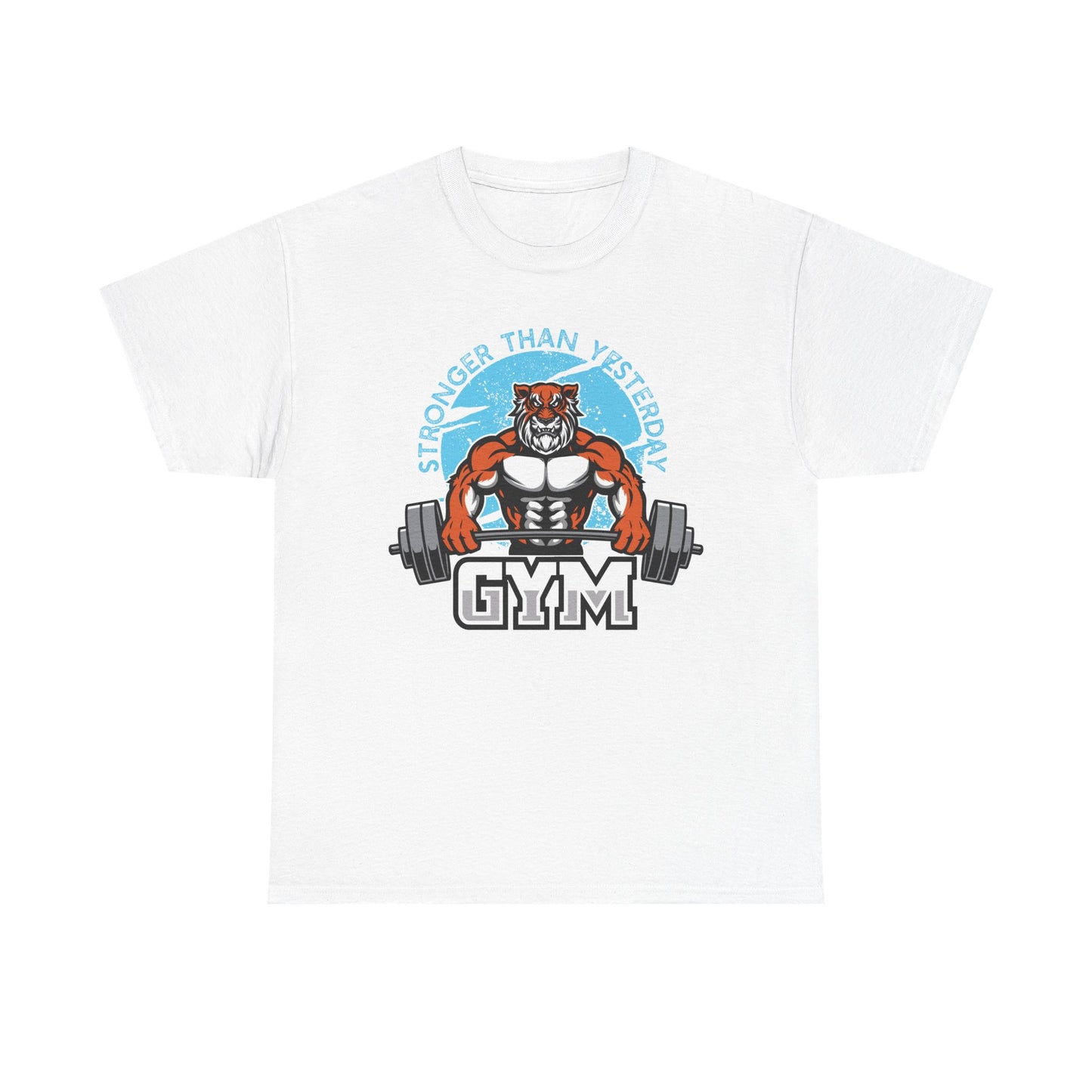 Stronger Than Yesterday Gym Tee - Unisex Heavy Cotton Shirt for Fitness Enthusiasts