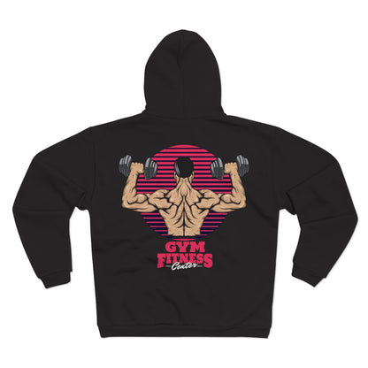 Motivational Gym Fitness Unisex Hooded Zip Sweatshirt