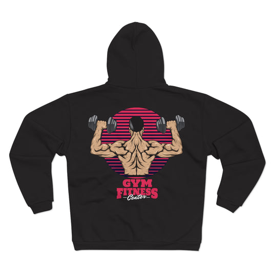 Motivational Gym Fitness Unisex Hooded Zip Sweatshirt