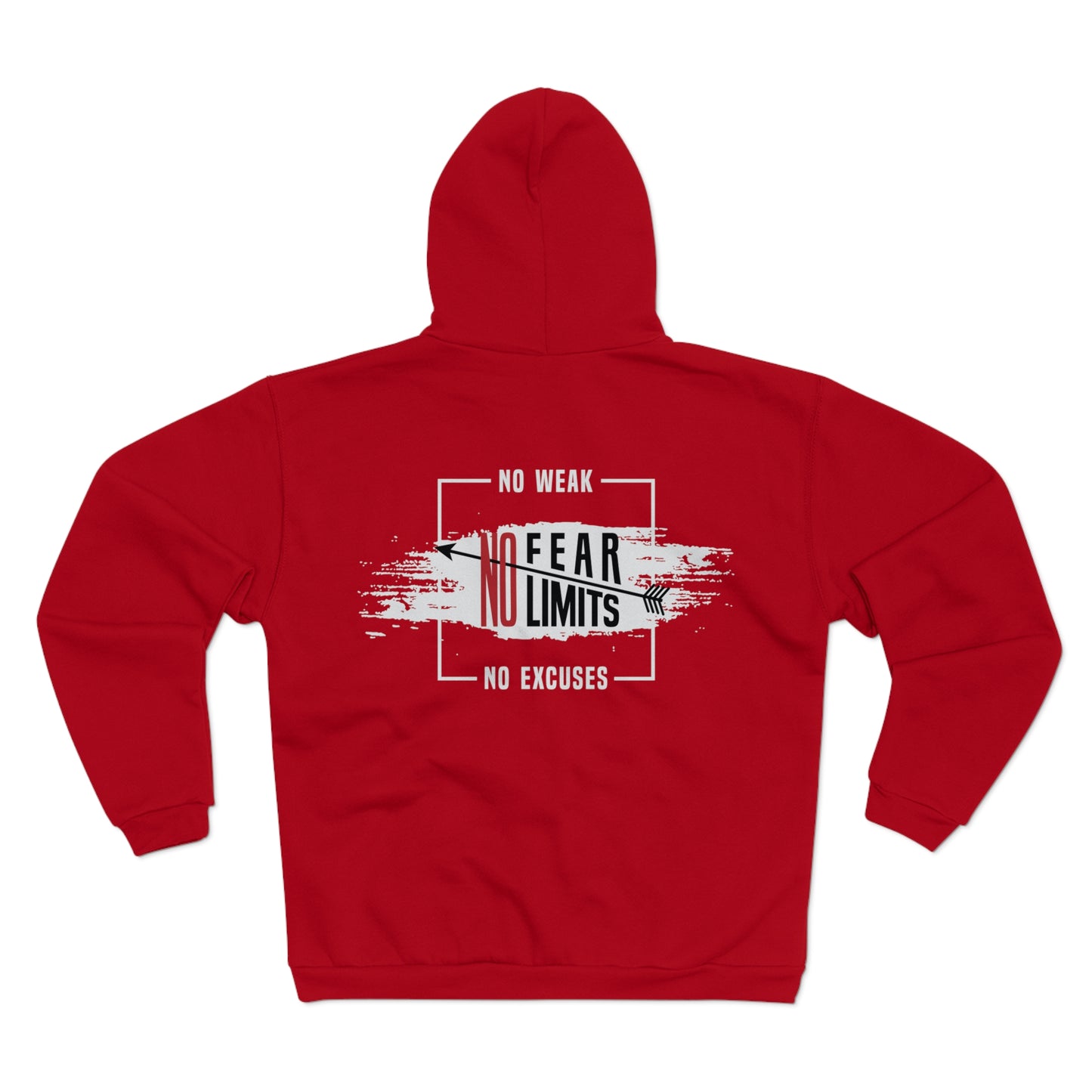 Motivational  Unisex Hooded Zip Sweatshirt- "No Fear, No Limits"