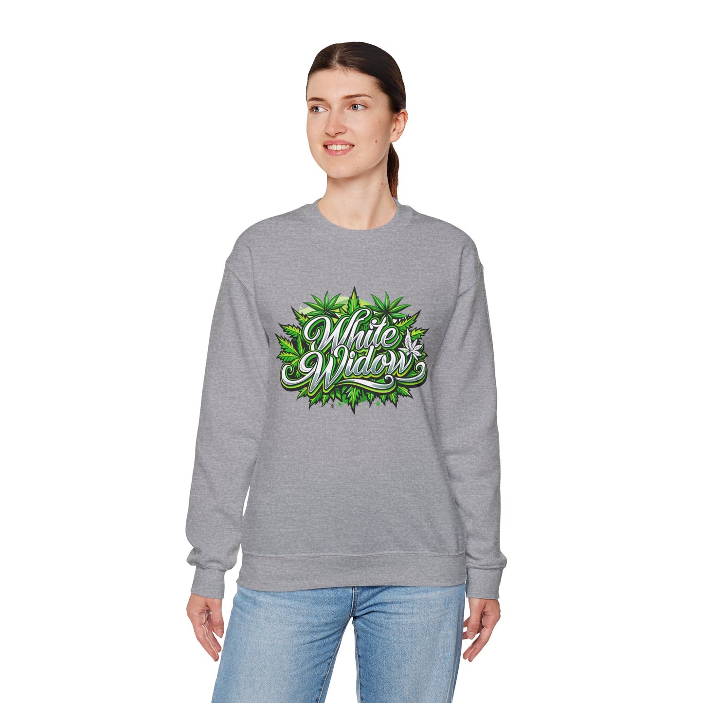White Widow Graphic  — Cannabis Leaf Logo Sweatshirt