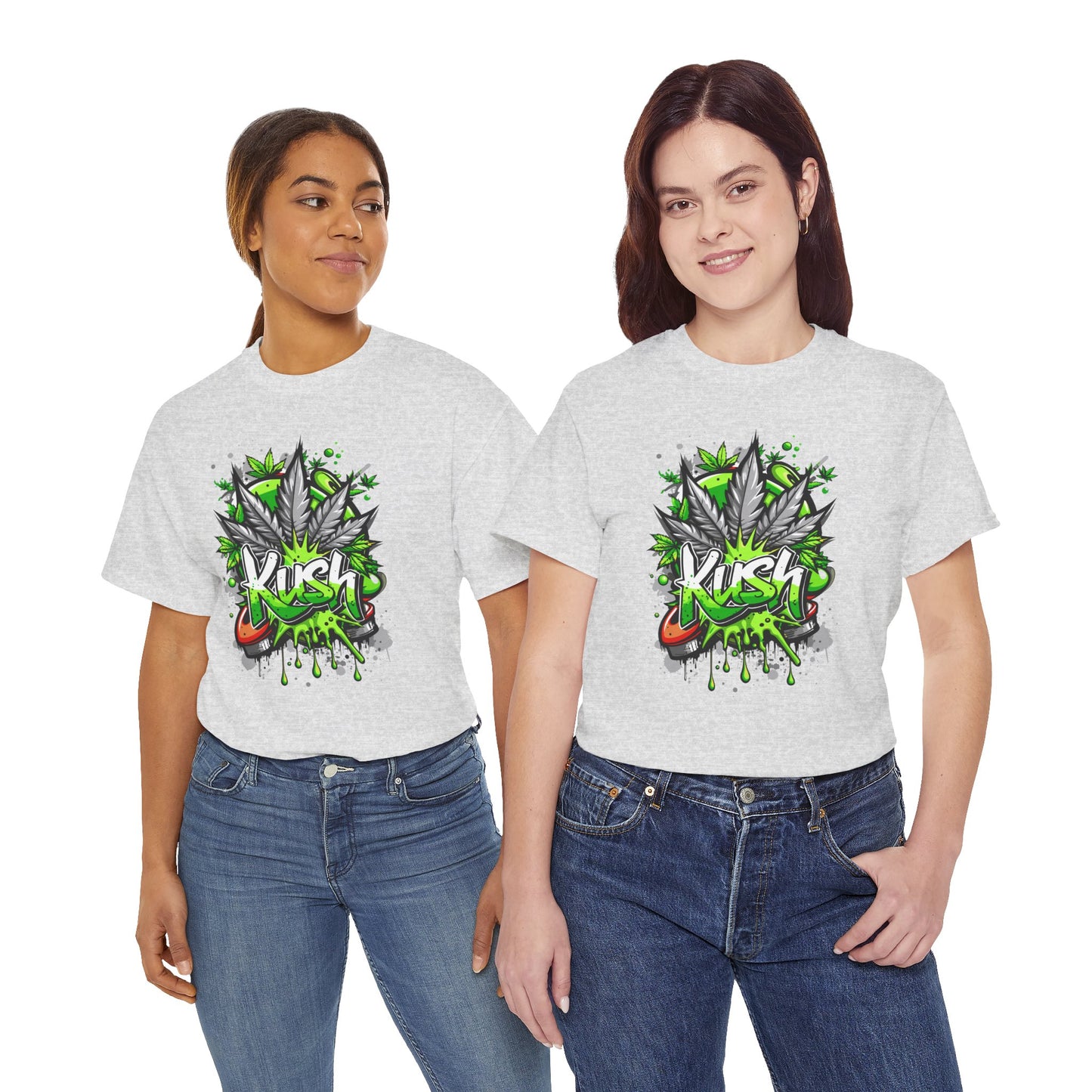 Kush Graffiti T-Shirt — Green Cannabis Leaf Street Art Tee