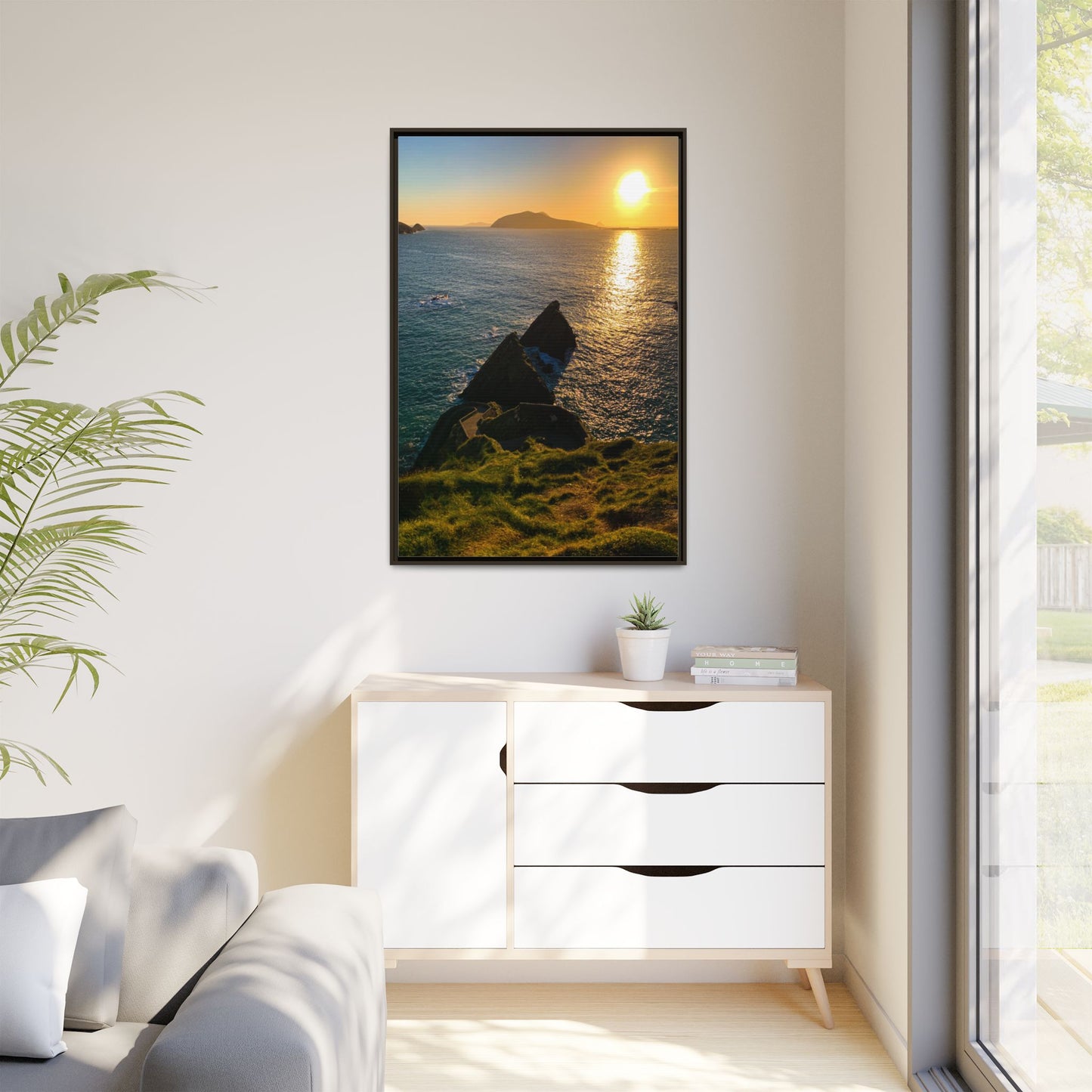 Dunquin Pier Matte Canvas, Framed (Multi-color)