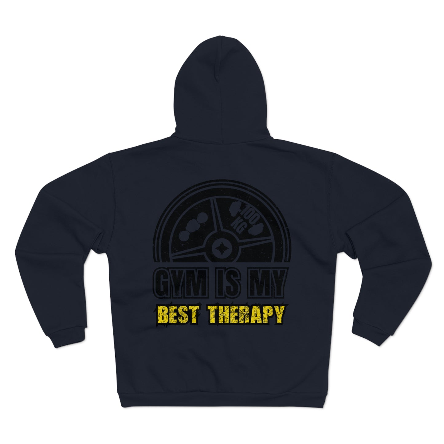 Gym Is My Best Therapy Unisex Hooded Zip Sweatshirt - Perfect for Fitness Enthusiasts