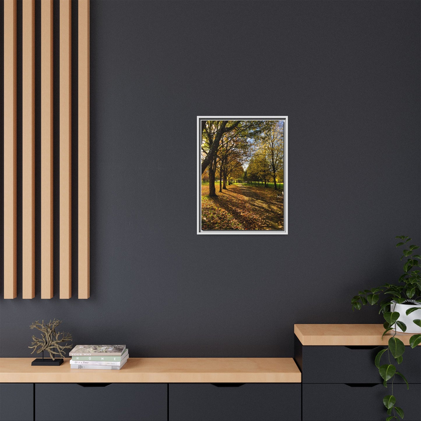 Listowel town Park Autumn Matte Canvas, Framed (Multi-color)