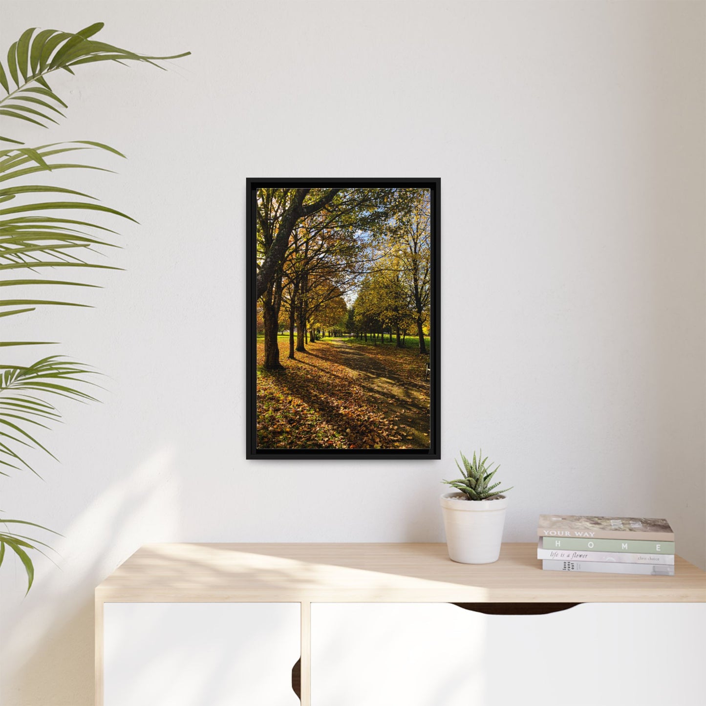 Listowel town Park Autumn Matte Canvas, Framed (Multi-color)