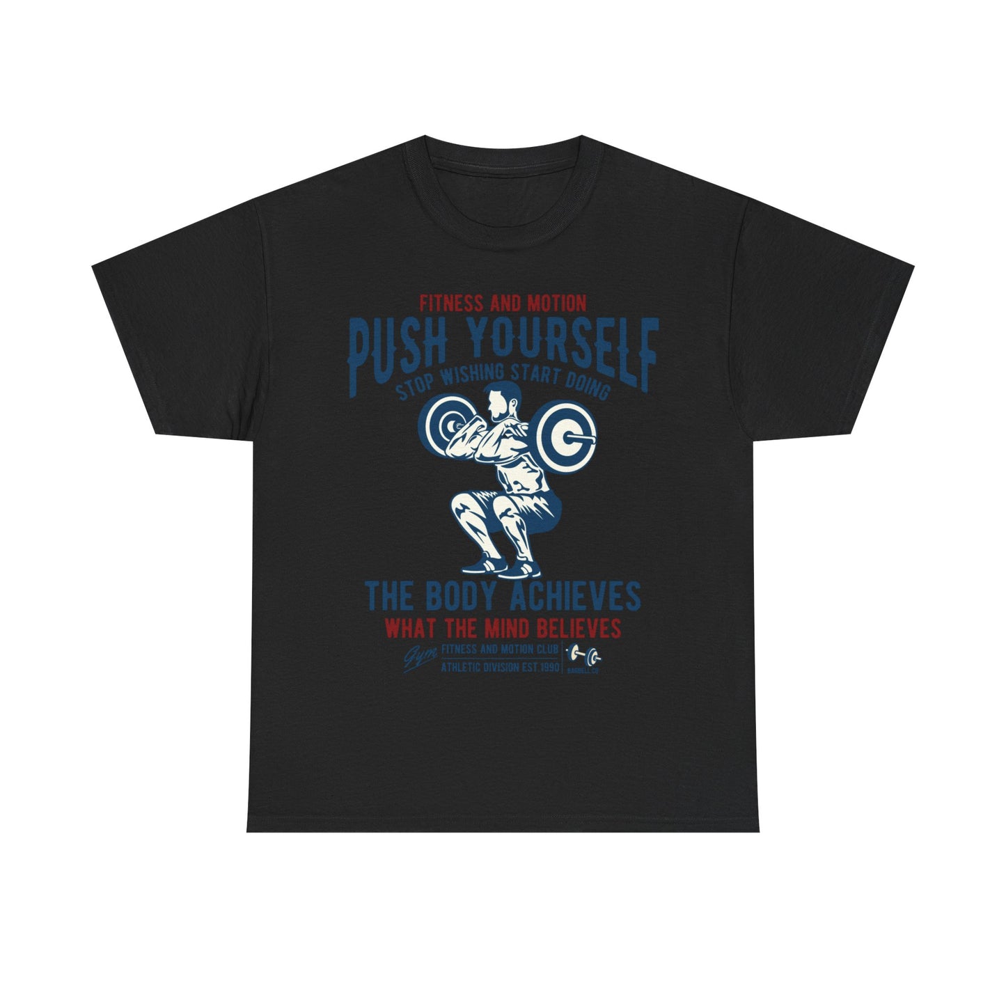 Motivational Fitness Unisex Heavy Cotton Tee - 'Push Yourself' Graphic