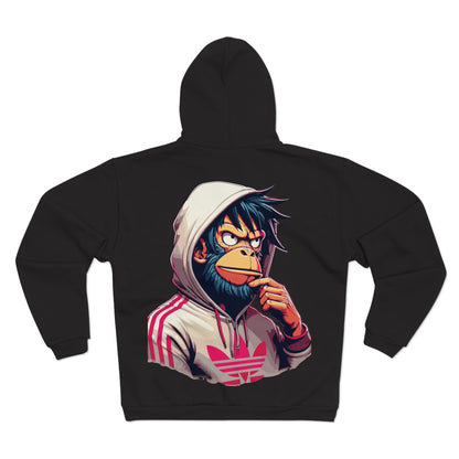 Mhm Retro Adidas Monkey Unisex Hooded Zip Sweatshirt