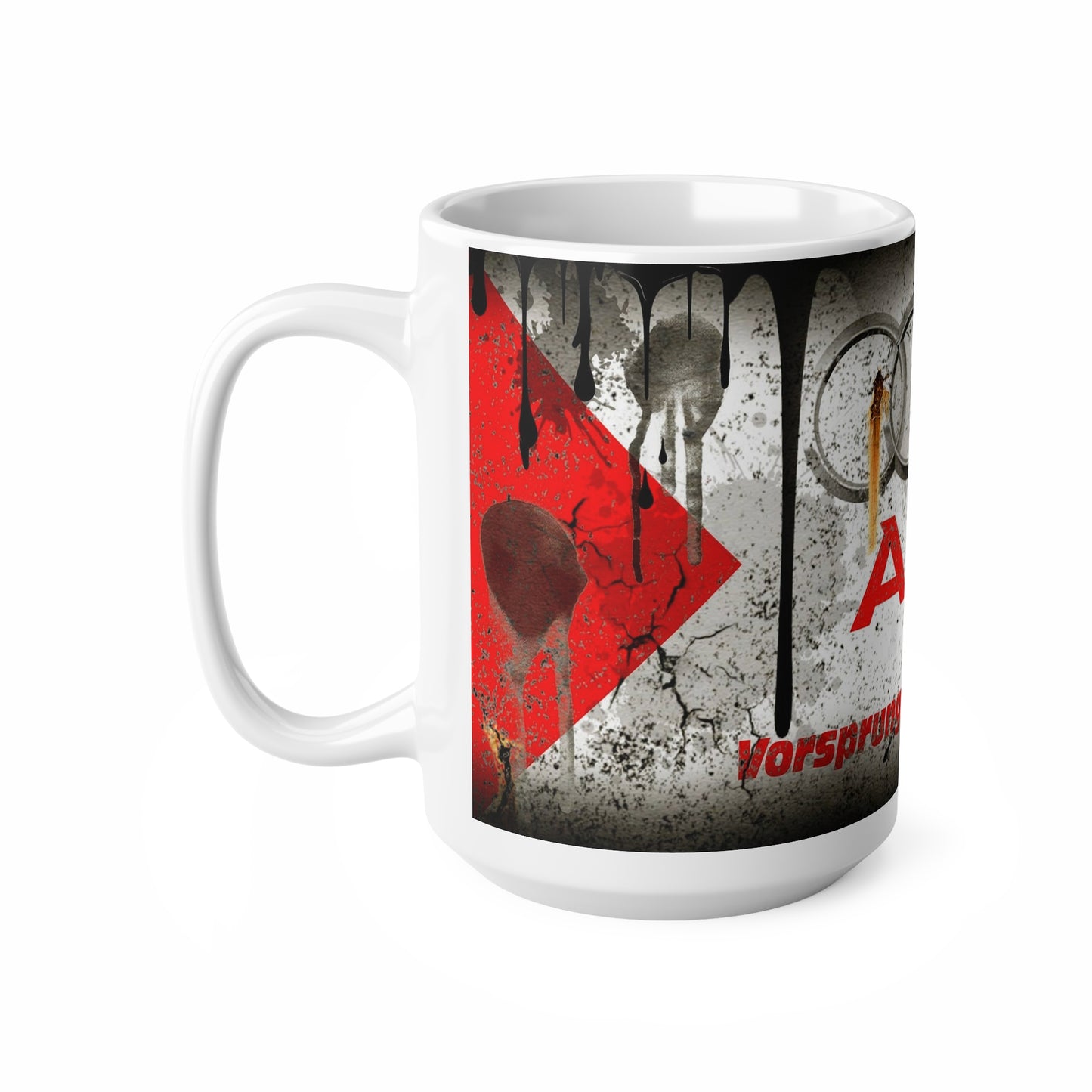 Audi Inspired Ceramic Coffee Cups - 11oz & 15oz, Perfect for Car Enthusiasts
