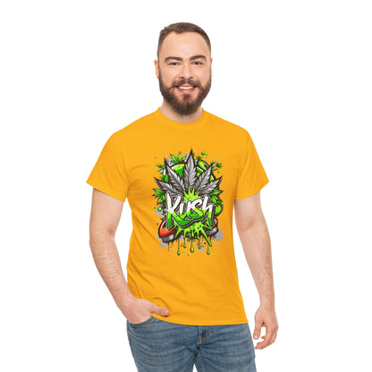 Kush Graffiti T-Shirt — Green Cannabis Leaf Street Art Tee