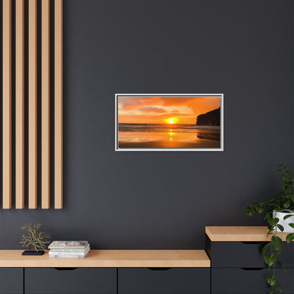Sunset in Ballybunion Matte Canvas, Framed (Multi-color)
