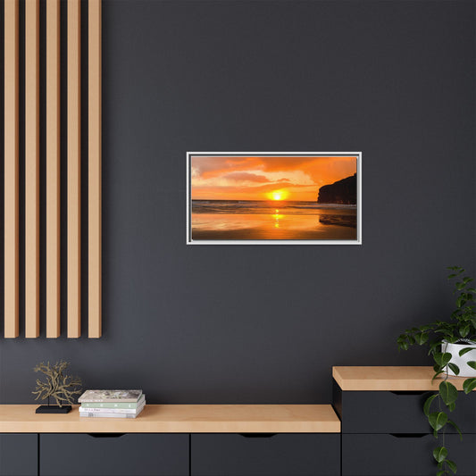 Sunset in Ballybunion Matte Canvas, Framed (Multi-color)