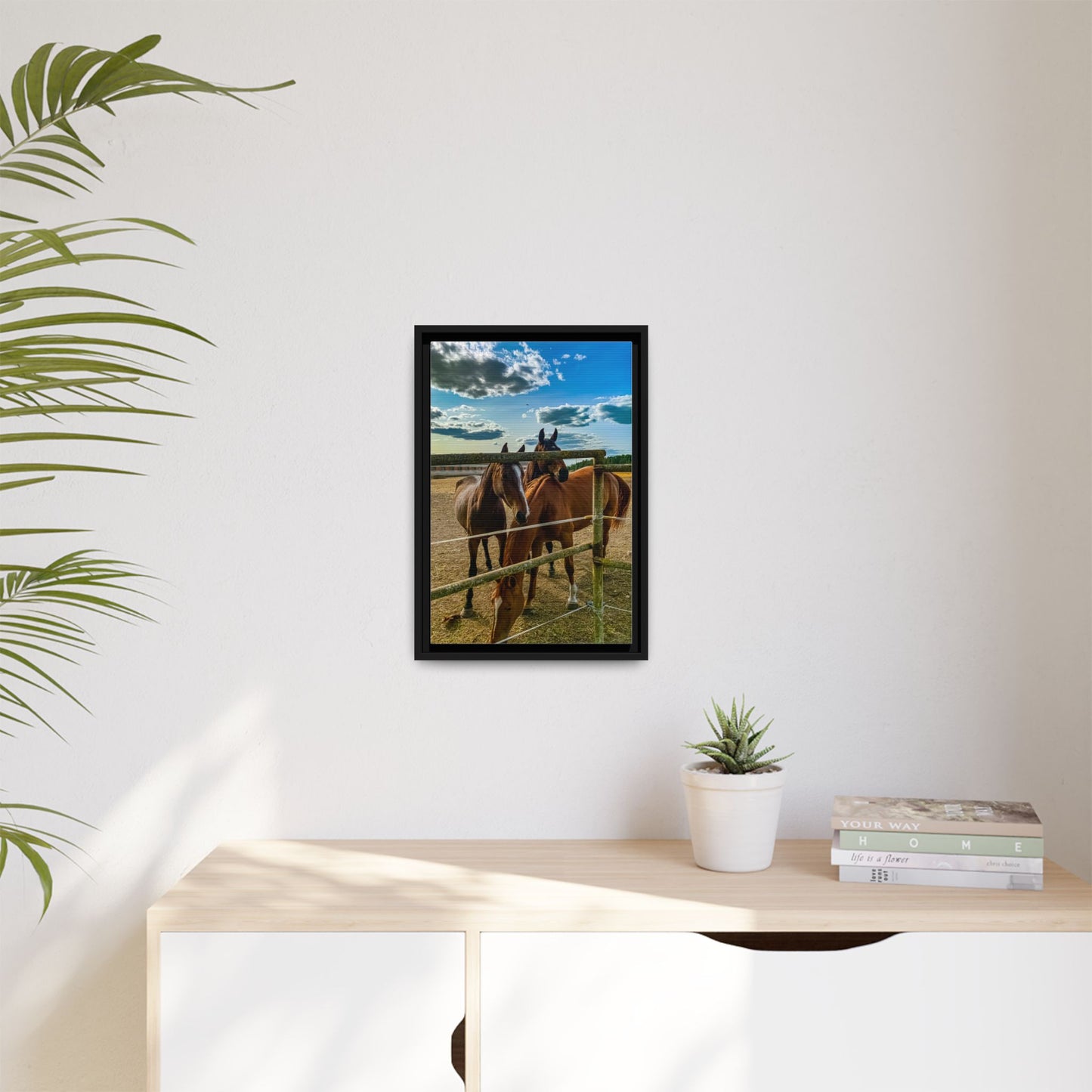 Horses Matte Canvas, Framed (Multi-color)