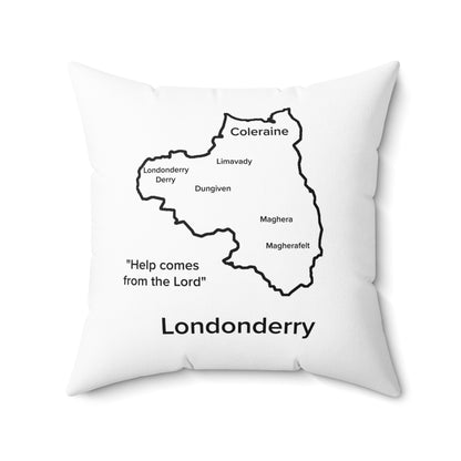 Londonderry Spun Polyester Square Pillow White Edition 4 Sizes