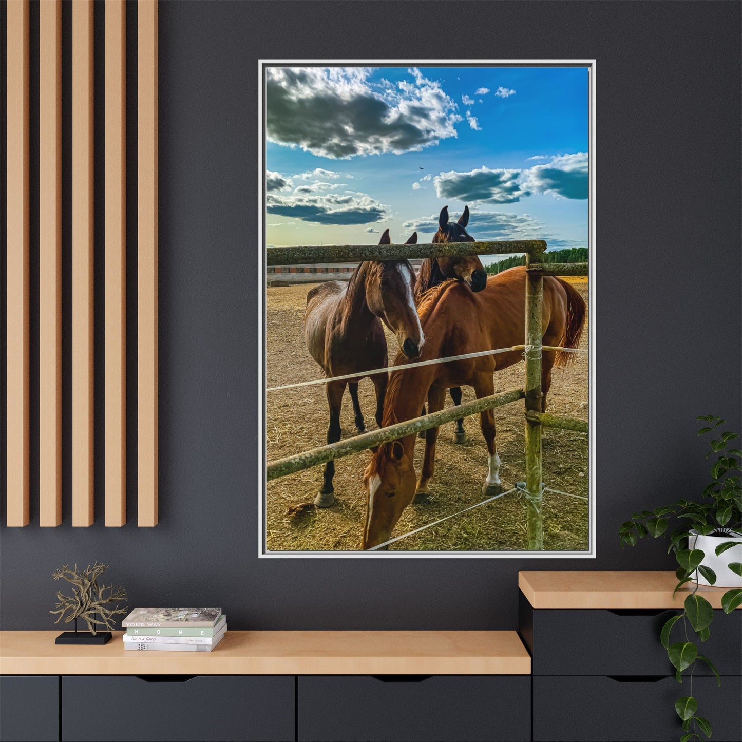 Horses Matte Canvas, Framed (Multi-color)