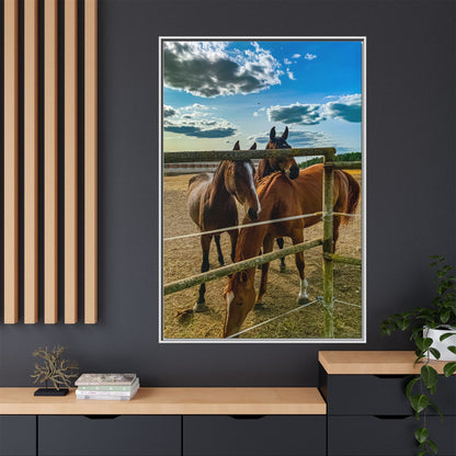Horses Matte Canvas, Framed (Multi-color)