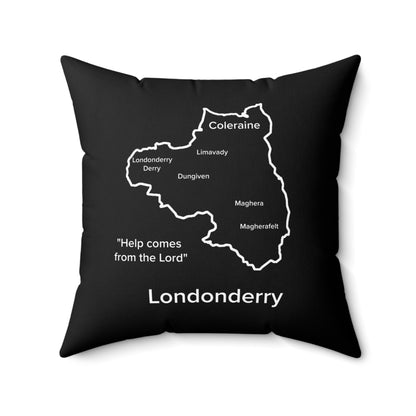 Londonderry Spun Polyester Square Pillow Black Edition 4 Sizes
