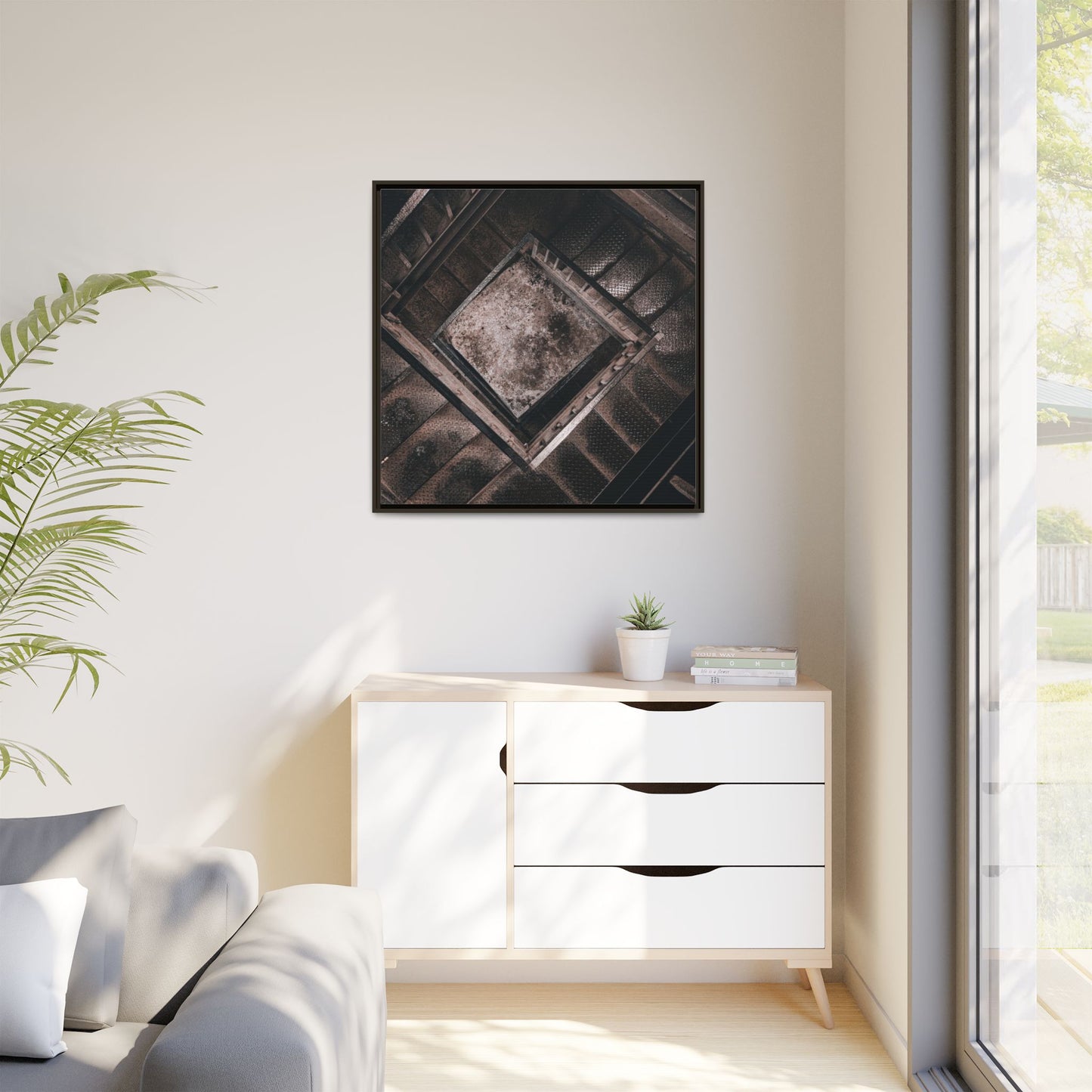 Stairs To Demon World Matte Canvas, Framed (Multi-color)