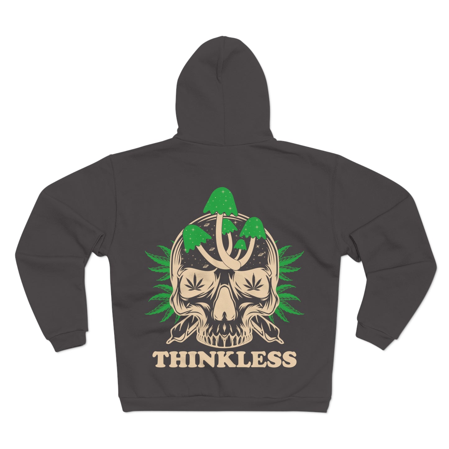 Mushroom Skull 'THINKLESS'  Zip Hoodie