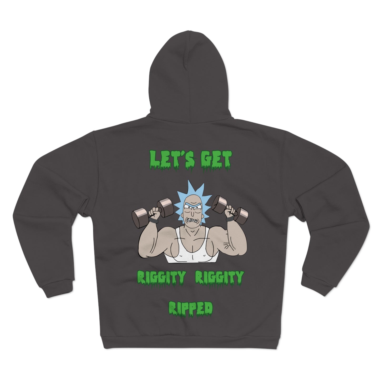 Funny Fitness Unisex Hooded Zip Sweatshirt - "Let's Get Riggity Ripped"