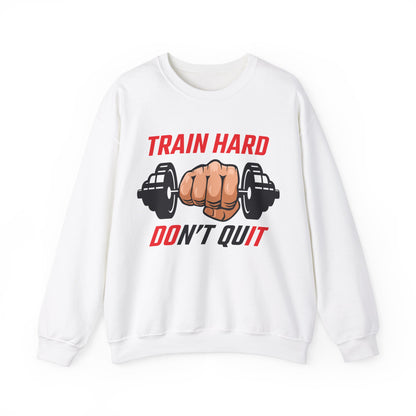 Motivational Fitness Unisex Heavy Blend™ Crewneck Sweatshirt - Train Hard Don't Quit Unisex Heavy Cotton Sweatshirt