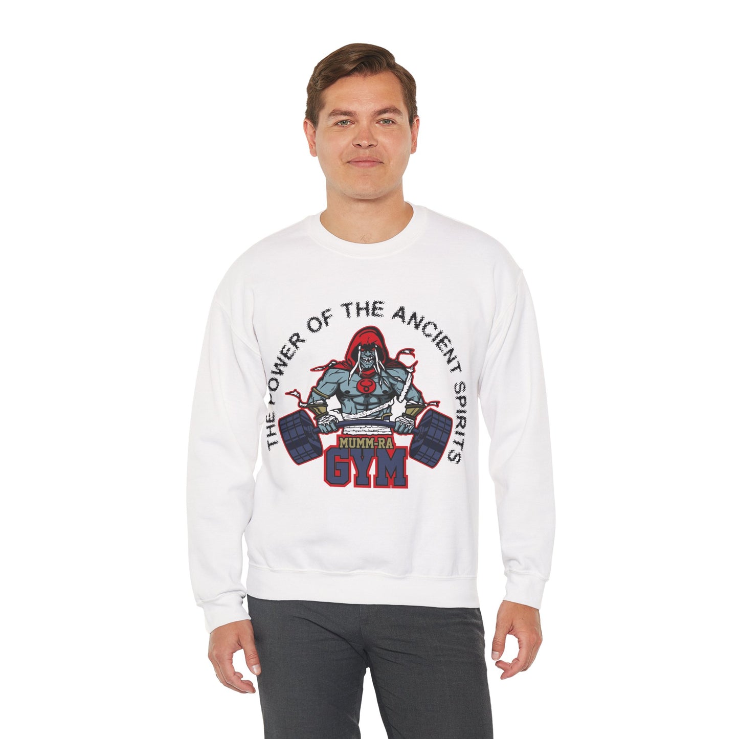Mum-Ra Gym Crewneck Sweatshirt - Unisex Heavy Blend™ White