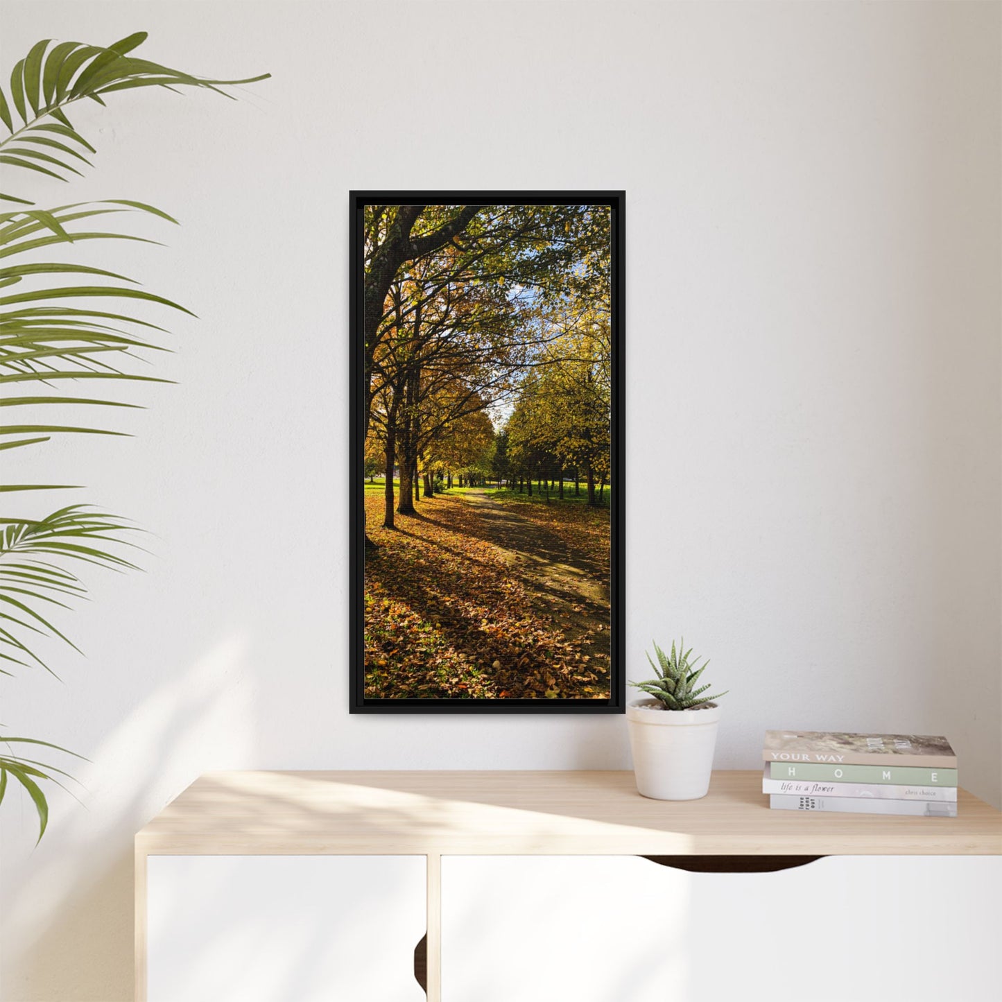 Listowel town Park Autumn Matte Canvas, Framed (Multi-color)