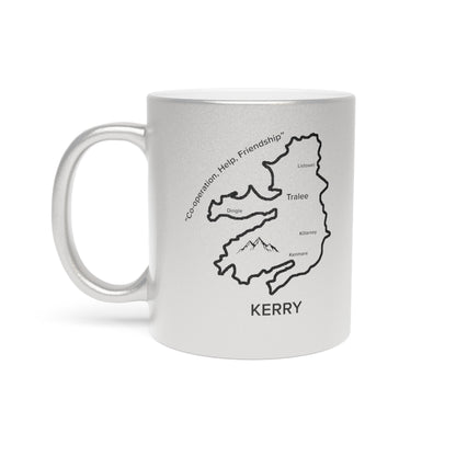 Kerry County Metallic Colour Mug - Silver/Gold - Perfect Gift for Coffee Lovers