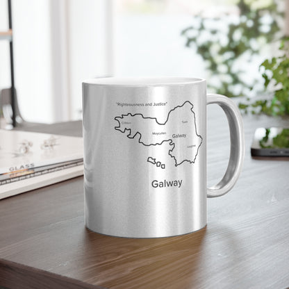 Galway County Metallic Colour Mug - Silver/Gold - Perfect Gift for Coffee Lovers