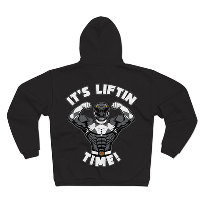 It's Liftin' Time  Unisex Hooded Zip Sweatshirt- Motivational Gym Hoodie for Fitness Enthusiasts