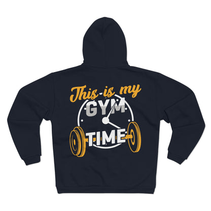 Unisex Gym Time Hooded Zip Sweatshirt - Perfect for Fitness Lovers and Active Lifestyles