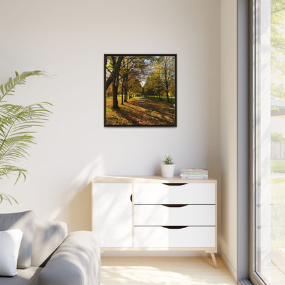 Listowel town Park Autumn Matte Canvas, Framed (Multi-color)