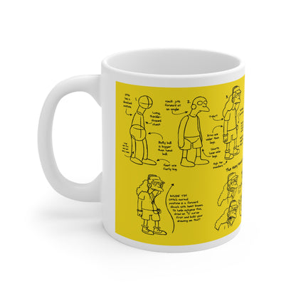 Cartoon-Inspired Ceramic Coffee Cup - Otto's Moods - Fun 11oz & 15oz Mugs