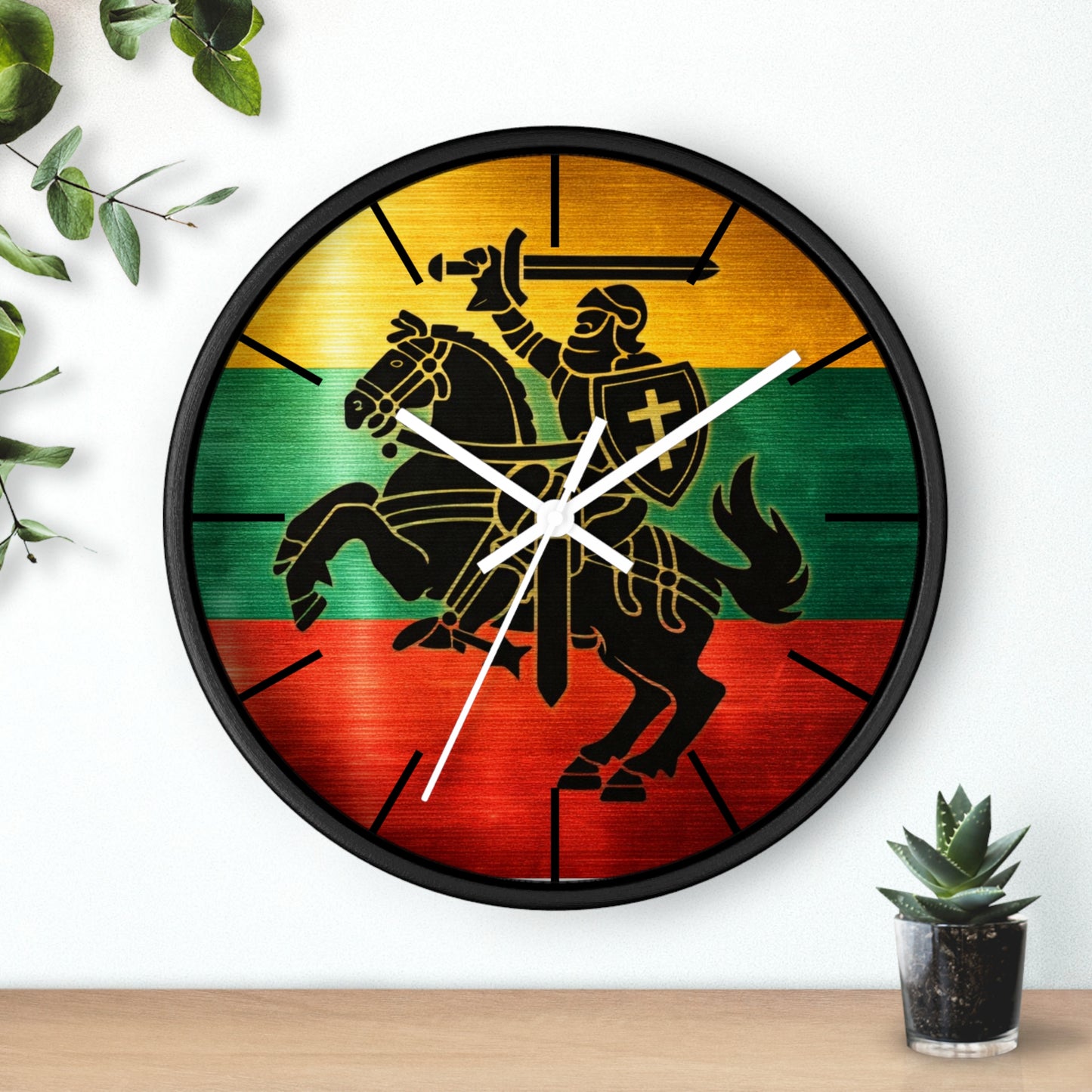 Lithuanian Vytis Wall Clock — Rasta Flag Knight Home Decor