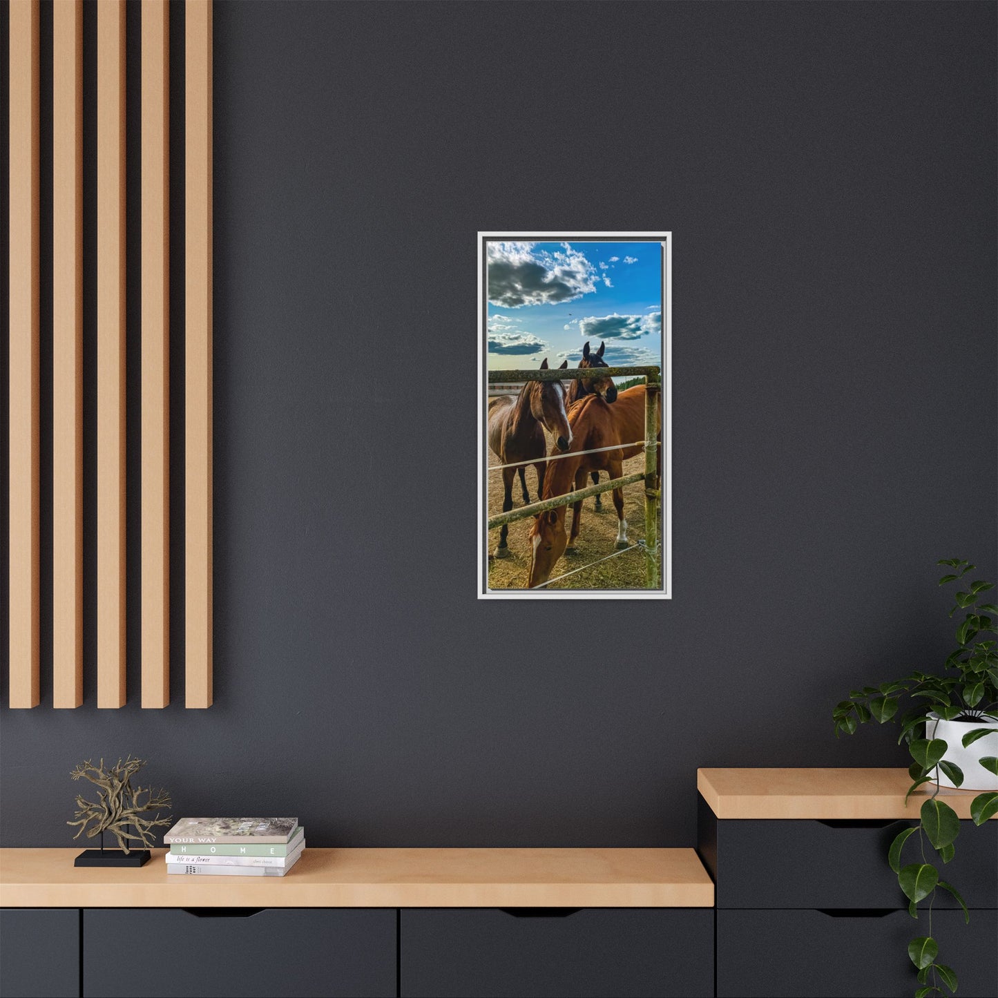 Horses Matte Canvas, Framed (Multi-color)