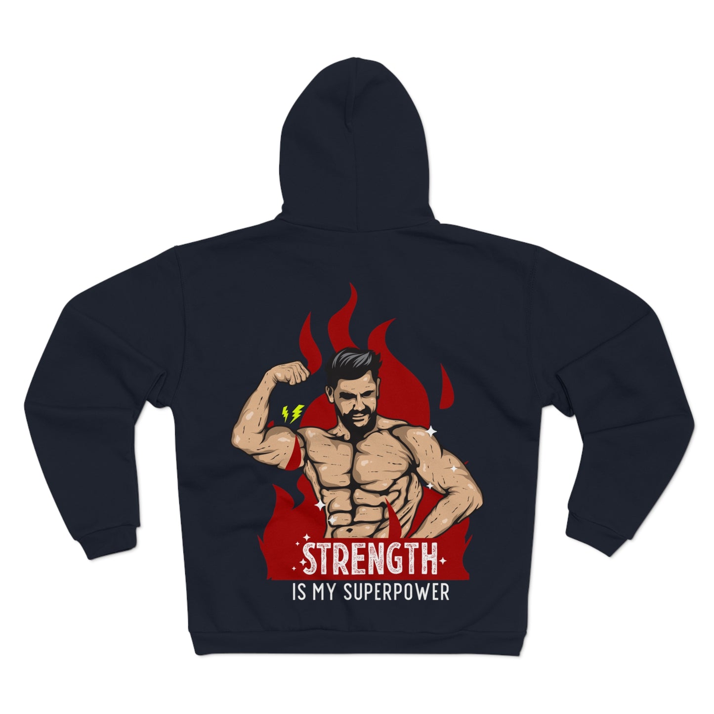 Strength Is My Superpower Unisex Hooded Zip Sweatshirt - Perfect for Fitness Enthusiasts