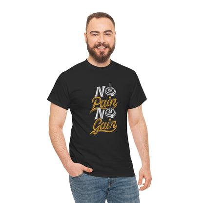 Motivational Workout Tee - 'No Pain No Gain' Unisex Heavy Cotton T-Shirt