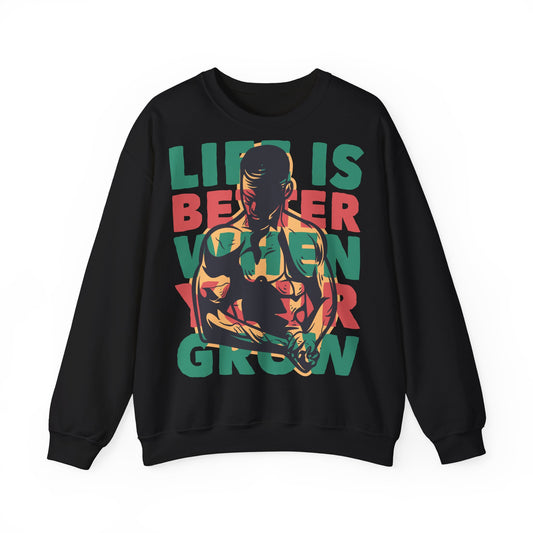Unisex Heavy Blend™ Crewneck Sweatshirt - 'Life is Better When You Grow' Graphic