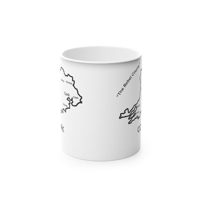 Cork Magic Mug: Color - Changing Coffee Cup with Artistic Map Design