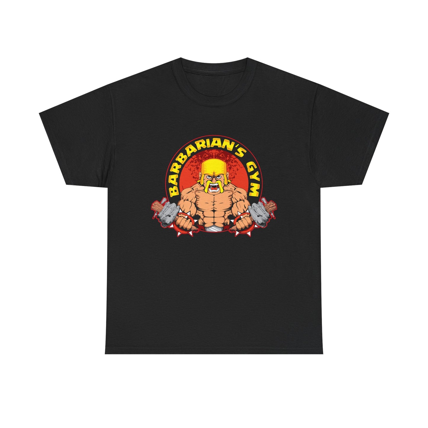 Barbarian's Gym Heavy Cotton Tee - Unisex Fitness Shirt for Gym Lovers Black