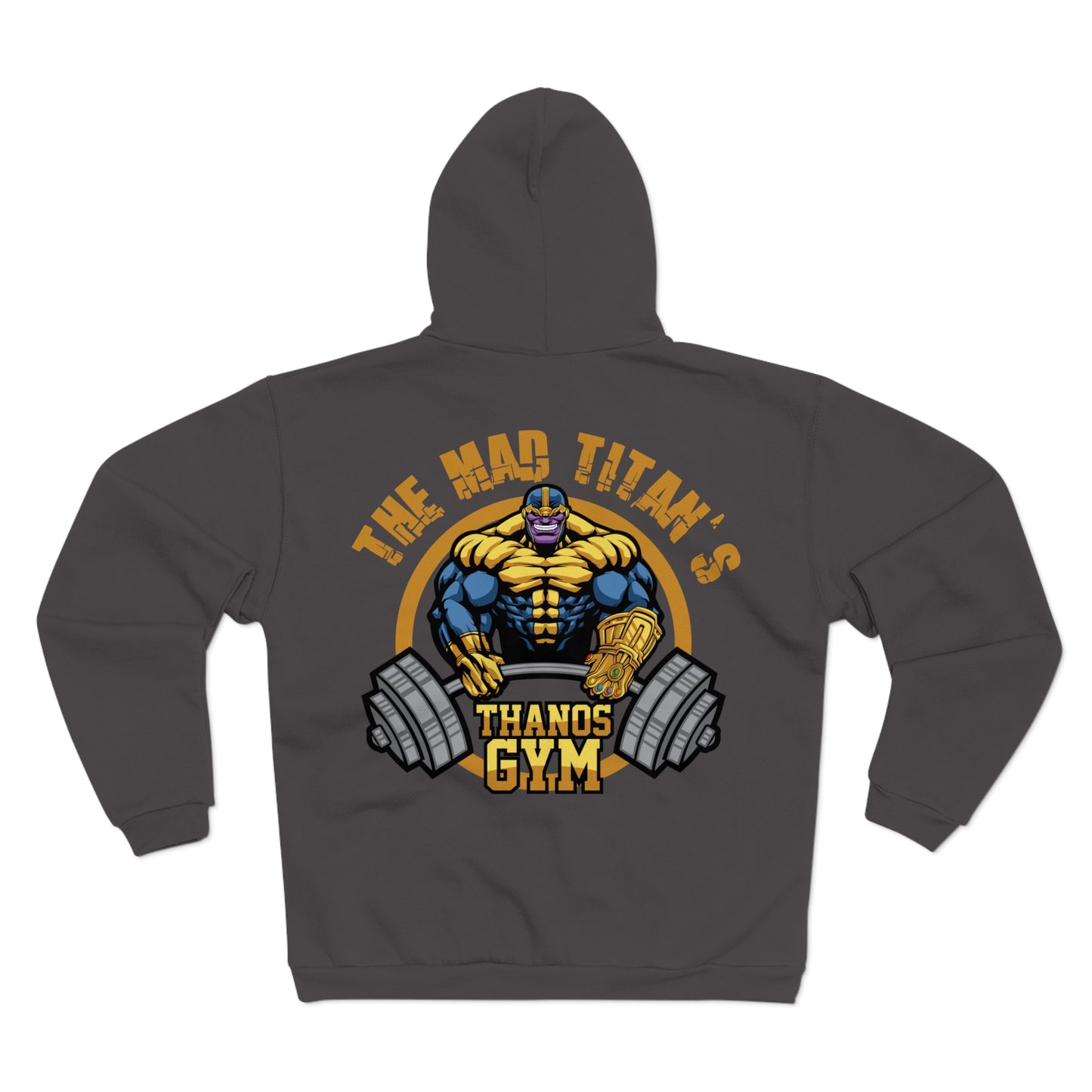 Thanos Gym Unisex Hooded Zip Sweatshirt - The Mad Titan's Workout Hoodie