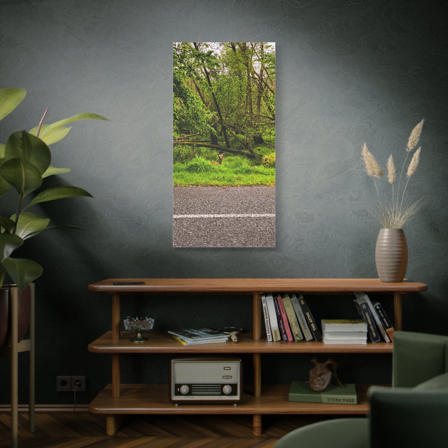 Deer in Ditch Matte Canvas, Stretched, 1.25"