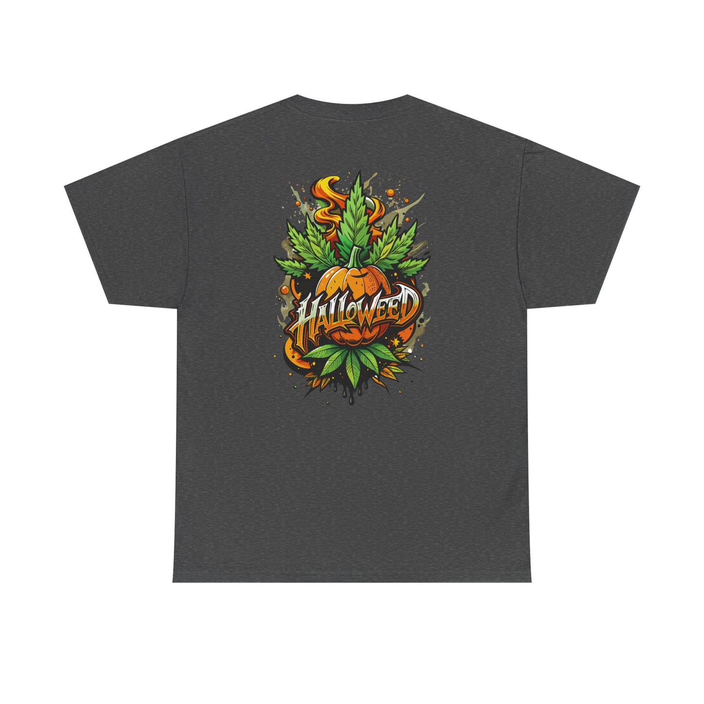 Hallowed Harvest Tee — Halloween Mask & Pumpkin Graphic T-Shirt