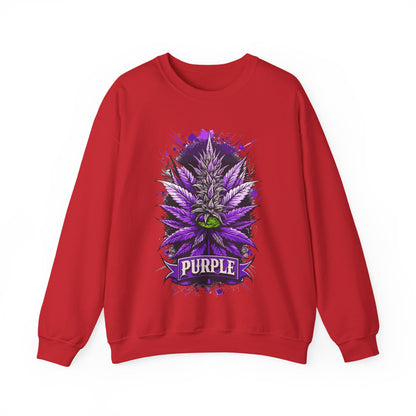 Purple Cannabis Bud Sweatshirt — Bold Psychedelic Marijuana Graphic