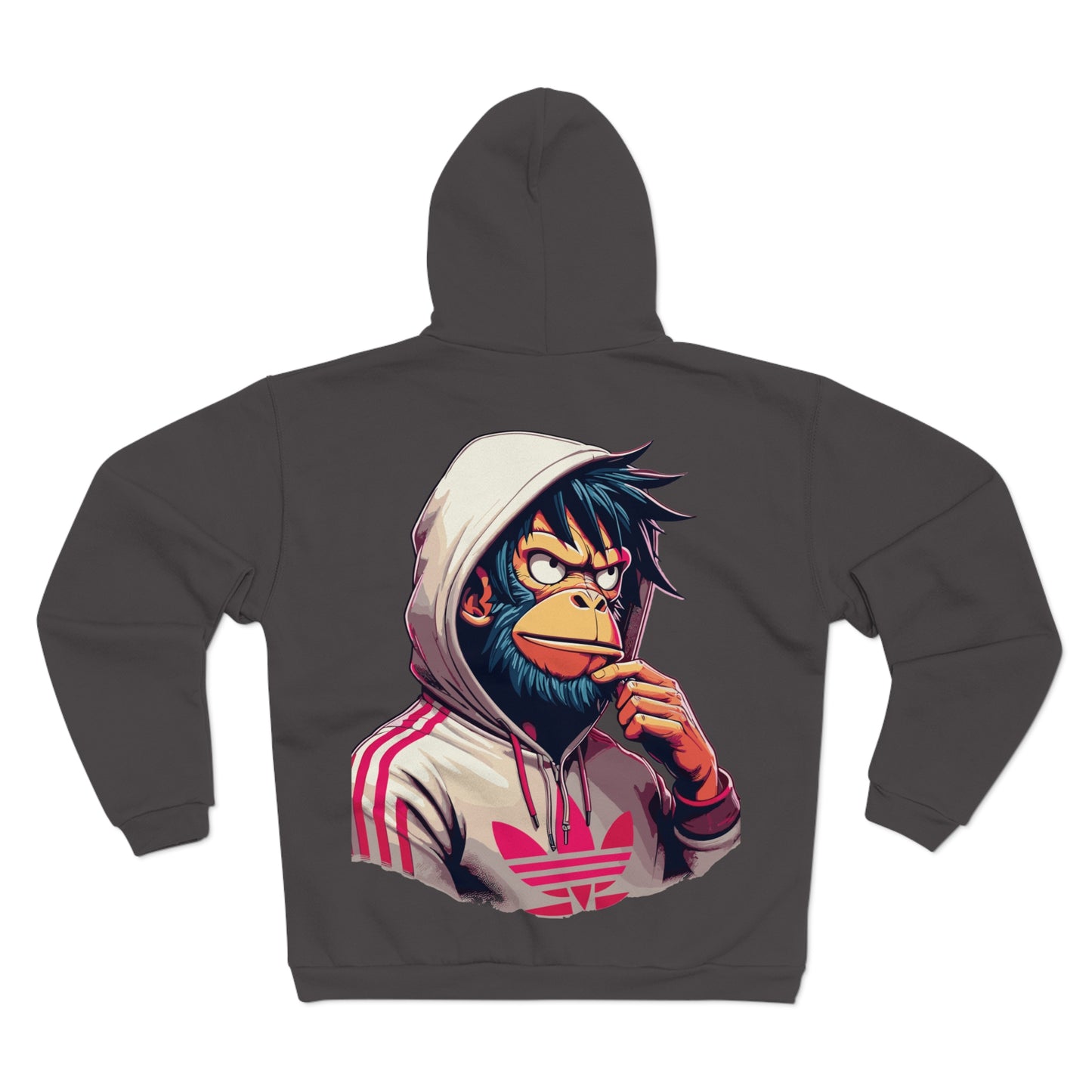 Mhm Retro Adidas Monkey Unisex Hooded Zip Sweatshirt