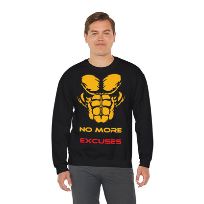 No More Excuses Motivational Unisex Heavy Blend™ Crewneck Sweatshirt Black