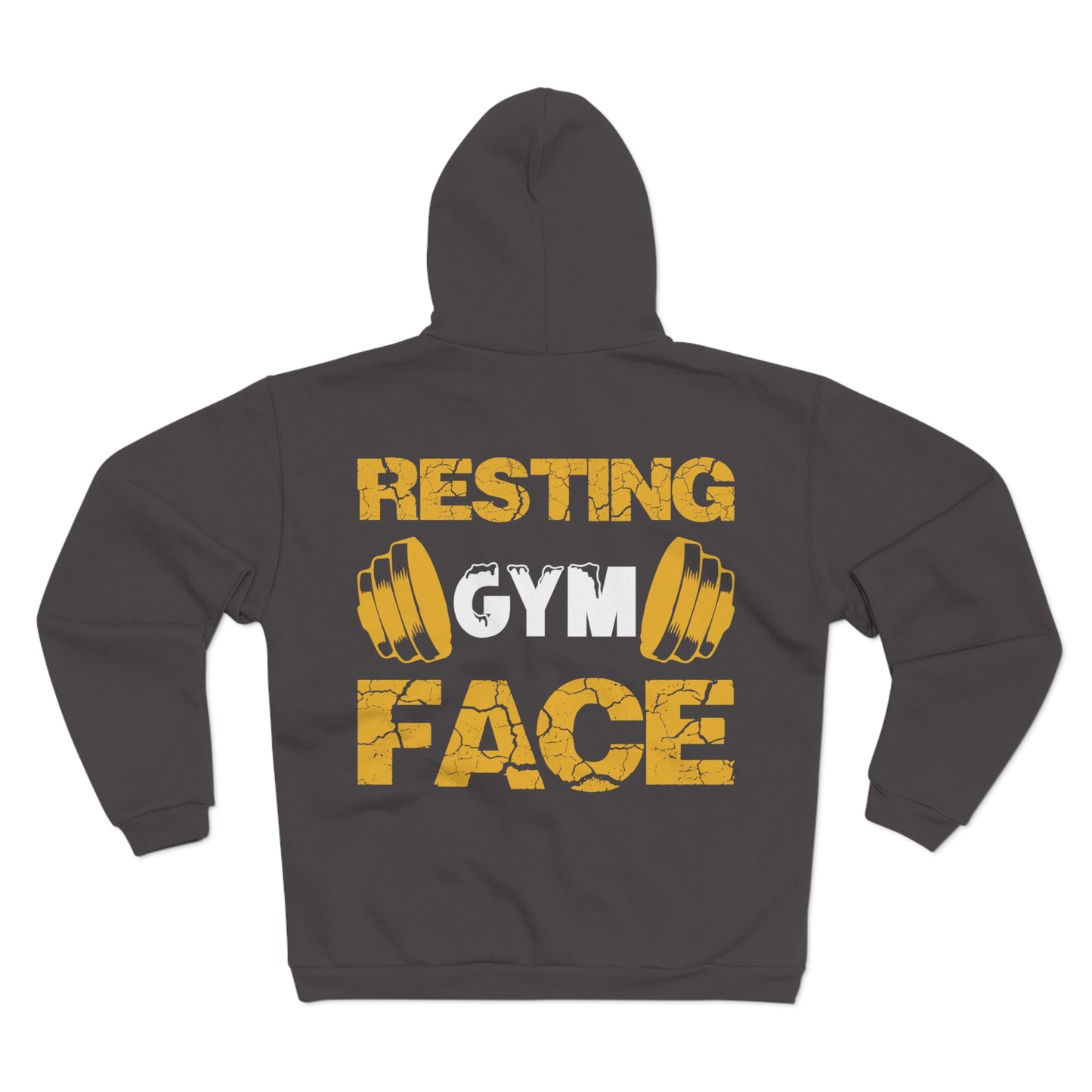 Resting Gym Face Unisex Hooded Zip Sweatshirt - Cozy Fitness Apparel