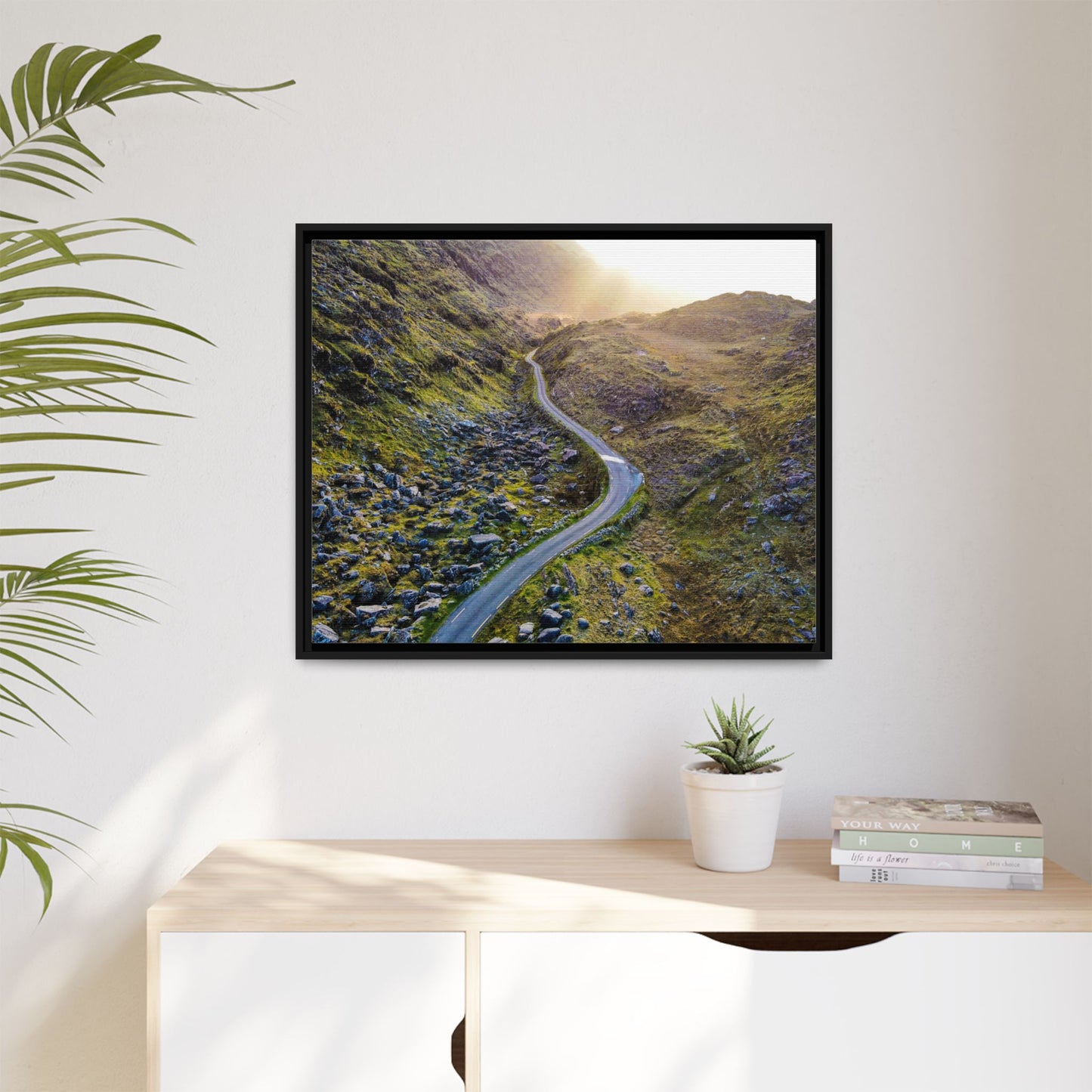 Valley Road Matte Canvas, Framed (Multi-color)