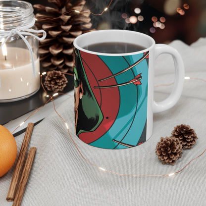 Green Archer Ceramic Coffee Cup - Heroic Design for Comic Fans